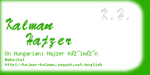 kalman hajzer business card